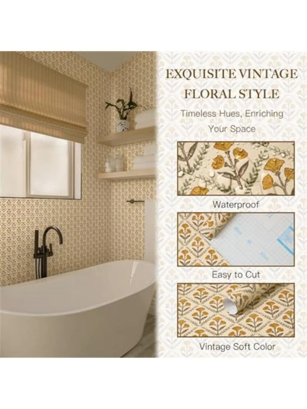 Peel And Stick Floral Wallpaper Yellow Flower Contact Paper Self Adhesive